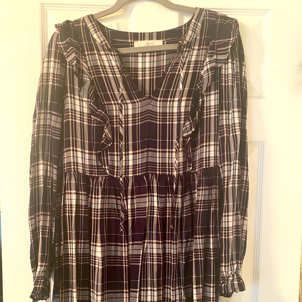 Loft Sz Sm plaid dress